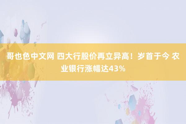 哥也色中文网 四大行股价再立异高！岁首于今 农业银行涨幅达43%