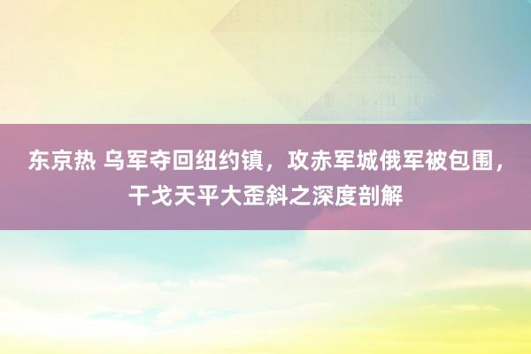 东京热 乌军夺回纽约镇，攻赤军城俄军被包围，干戈天平大歪斜之深度剖解