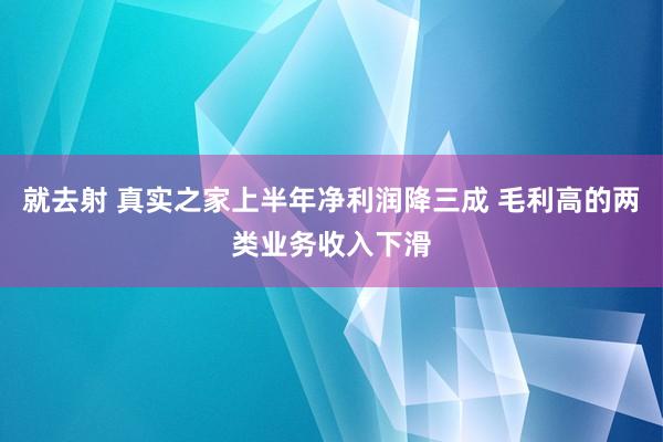 就去射 真实之家上半年净利润降三成 毛利高的两类业务收入下滑