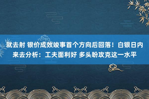 就去射 银价成效竣事首个方向后回落！白银日内来去分析：工夫面利好 多头盼攻克这一水平