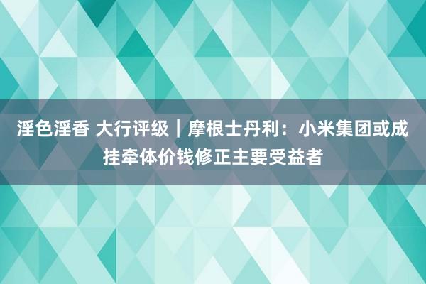 淫色淫香 大行评级｜摩根士丹利：小米集团或成挂牵体价钱修正主要受益者