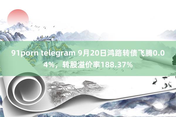 91porn telegram 9月20日鸿路转债飞腾0.04%，转股溢价率188.37%