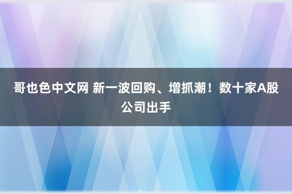 哥也色中文网 新一波回购、增抓潮！数十家A股公司出手