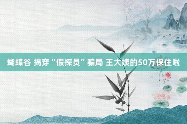 蝴蝶谷 揭穿“假探员”骗局 王大姨的50万保住啦