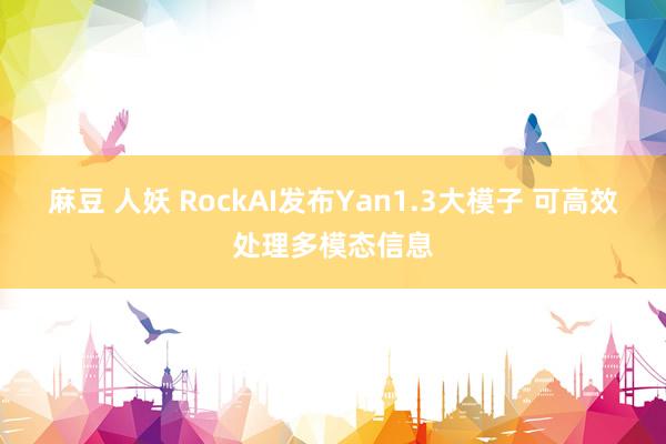 麻豆 人妖 RockAI发布Yan1.3大模子 可高效处理多模态信息