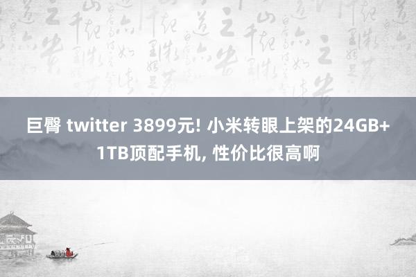 巨臀 twitter 3899元! 小米转眼上架的24GB+1TB顶配手机， 性价比很高啊