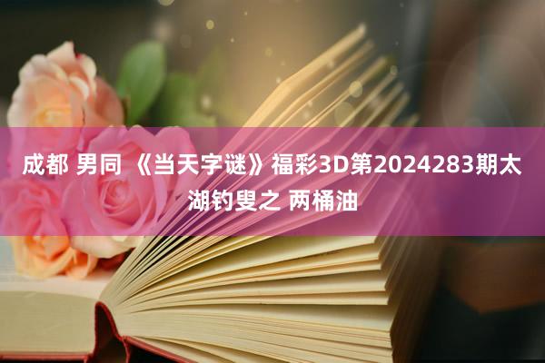 成都 男同 《当天字谜》福彩3D第2024283期太湖钓叟之 两桶油