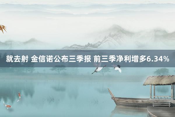 就去射 金信诺公布三季报 前三季净利增多6.34%