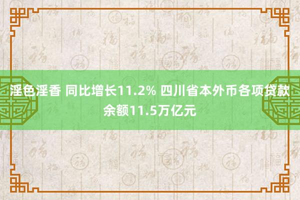 淫色淫香 同比增长11.2% 四川省本外币各项贷款余额11.5万亿元