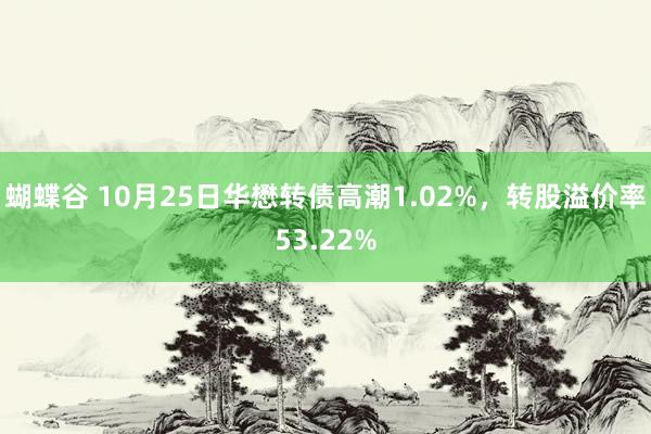 蝴蝶谷 10月25日华懋转债高潮1.02%，转股溢价率53.22%