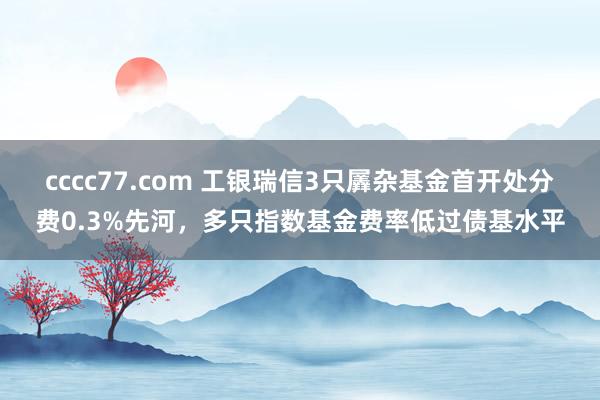 cccc77.com 工银瑞信3只羼杂基金首开处分费0.3%先河，多只指数基金费率低过债基水平