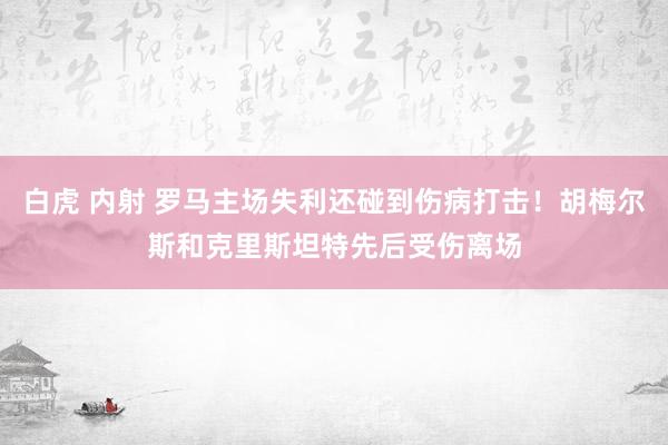 白虎 内射 罗马主场失利还碰到伤病打击！胡梅尔斯和克里斯坦特先后受伤离场