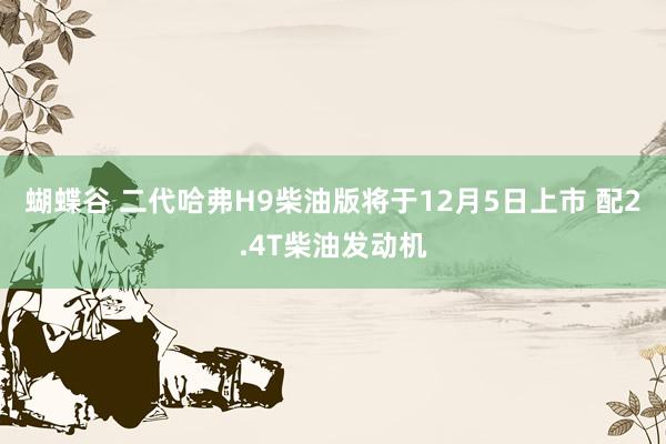 蝴蝶谷 二代哈弗H9柴油版将于12月5日上市 配2.4T柴油发动机