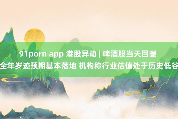 91porn app 港股异动 | 啤酒股当天回暖 全年岁迹预期基本落地 机构称行业估值处于历史低谷