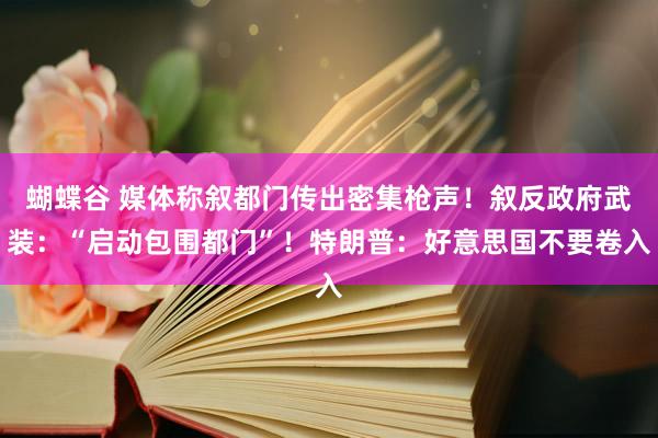 蝴蝶谷 媒体称叙都门传出密集枪声！叙反政府武装：“启动包围都门”！特朗普：好意思国不要卷入