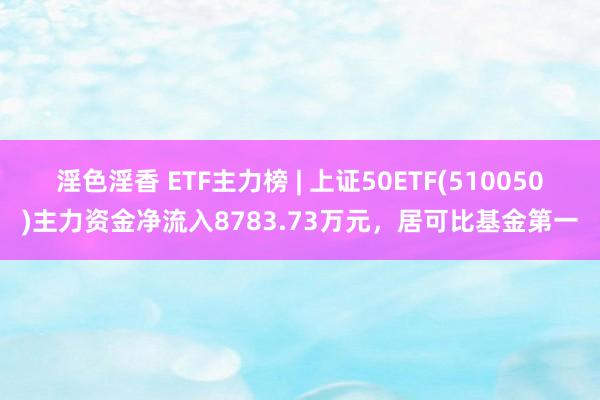 淫色淫香 ETF主力榜 | 上证50ETF(510050)主力资金净流入8783.73万元，居可比基金第一