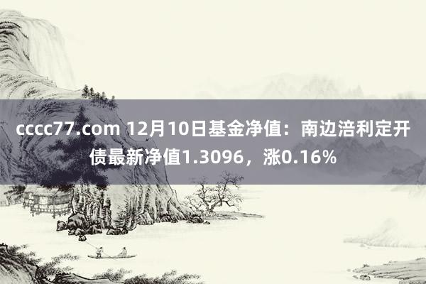 cccc77.com 12月10日基金净值：南边涪利定开债最新净值1.3096，涨0.16%