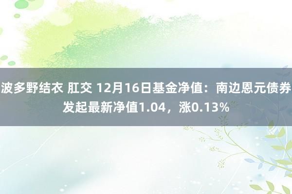 波多野结衣 肛交 12月16日基金净值：南边恩元债券发起最新净值1.04，涨0.13%