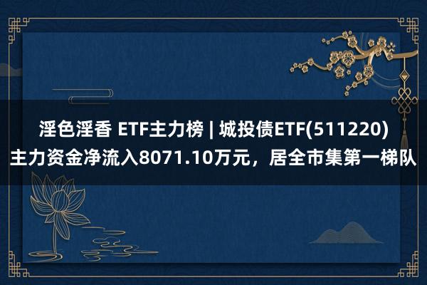 淫色淫香 ETF主力榜 | 城投债ETF(511220)主力资金净流入8071.10万元，居全市集第一梯队