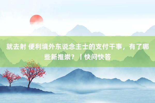 就去射 便利境外东说念主士的支付干事，有了哪些新推崇？丨快问快答