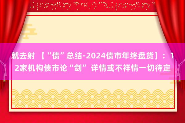 就去射 【“债”总结-2024债市年终盘货】：12家机构债市论“剑” 详情或不祥情一切待定