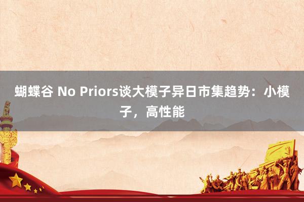 蝴蝶谷 No Priors谈大模子异日市集趋势：小模子，高性能