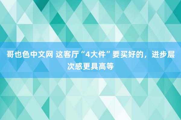 哥也色中文网 这客厅“4大件”要买好的，进步层次感更具高等