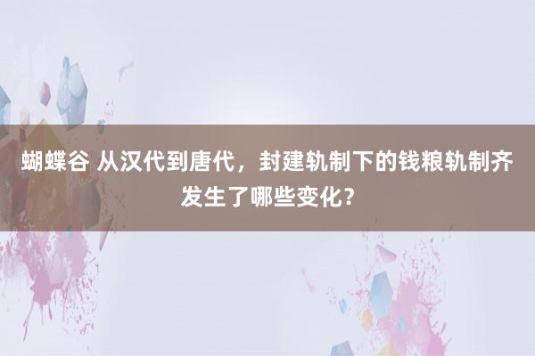 蝴蝶谷 从汉代到唐代，封建轨制下的钱粮轨制齐发生了哪些变化？