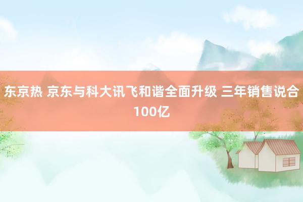 东京热 京东与科大讯飞和谐全面升级 三年销售说合100亿